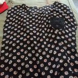 Black flower blouse